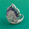 American Diamond Adjustable Ring with Rhodium Plating