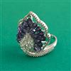 American Diamond Adjustable Ring with Rhodium Plating
