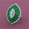 American Diamond Adjustable Ring with Rhodium Plating