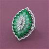 American Diamond Adjustable Ring with Rhodium Plating