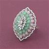 American Diamond Adjustable Ring with Rhodium Plating