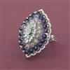 American Diamond Adjustable Ring with Rhodium Plating