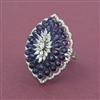 American Diamond Adjustable Ring with Rhodium Plating