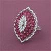 American Diamond Adjustable Ring with Rhodium Plating