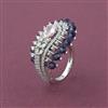 American Diamond Adjustable Ring with Rhodium Plating