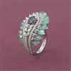 American Diamond Adjustable Ring with Rhodium Plating