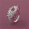 American Diamond Adjustable Ring with Rhodium Plating