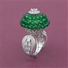 American Diamond Adjustable Ring with Rhodium Plating