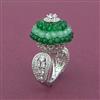 American Diamond Adjustable Ring with Rhodium Plating