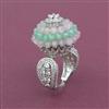 American Diamond Adjustable Ring with Rhodium Plating