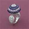 American Diamond Adjustable Ring with Rhodium Plating