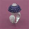 American Diamond Adjustable Ring with Rhodium Plating
