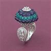 American Diamond Adjustable Ring with Rhodium Plating