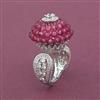 American Diamond Adjustable Ring with Rhodium Plating