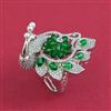 American Diamond Adjustable Ring with Rhodium Plating