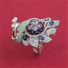 American Diamond Adjustable Ring with Rhodium Plating