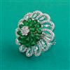 American Diamond Adjustable Ring with Rhodium Plating