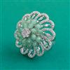 American Diamond Adjustable Ring with Rhodium Plating
