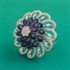 American Diamond Adjustable Ring with Rhodium Plating