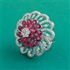 American Diamond Adjustable Ring with Rhodium Plating