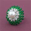 American Diamond Adjustable Ring with Rhodium Plating