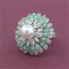 American Diamond Adjustable Ring with Rhodium Plating