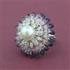 American Diamond Adjustable Ring with Rhodium Plating