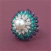 American Diamond Adjustable Ring with Rhodium Plating
