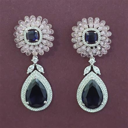 American Diamond Classic Earring with Rhodium Plating