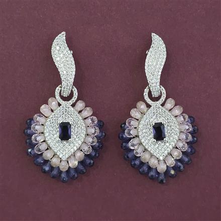 American Diamond Classic Earring with Rhodium Plating