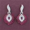 American Diamond Classic Earring with Rhodium Plating