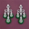 American Diamond Long Earring with Rhodium Plating