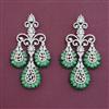 American Diamond Long Earring with Rhodium Plating