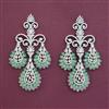 American Diamond Long Earring with Rhodium Plating