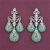 American Diamond Long Earring with Rhodium Plating