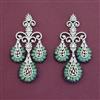 American Diamond Long Earring with Rhodium Plating