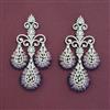 American Diamond Long Earring with Rhodium Plating