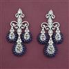 American Diamond Long Earring with Rhodium Plating