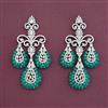 American Diamond Long Earring with Rhodium Plating