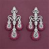 American Diamond Long Earring with Rhodium Plating