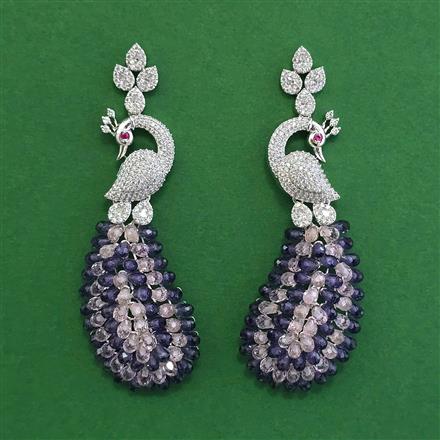American Diamond Classic Earring with Rhodium Plating