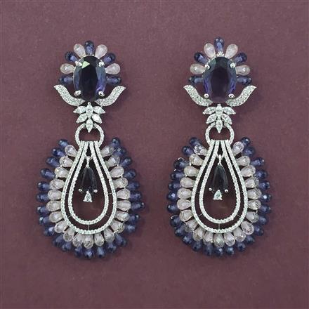 American Diamond Classic Earring with Rhodium Plating