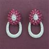 American Diamond Classic Earring with Rhodium Plating