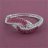 American Diamond Openable kada with Rhodium Plating
