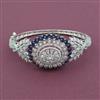 American Diamond Openable kada with Rhodium Plating
