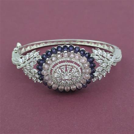 American Diamond Openable kada with Rhodium Plating
