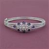 American Diamond Openable kada with Rhodium Plating