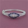 American Diamond Openable kada with Rhodium Plating