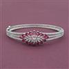 American Diamond Openable kada with Rhodium Plating