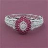 American Diamond Openable kada with Rhodium Plating